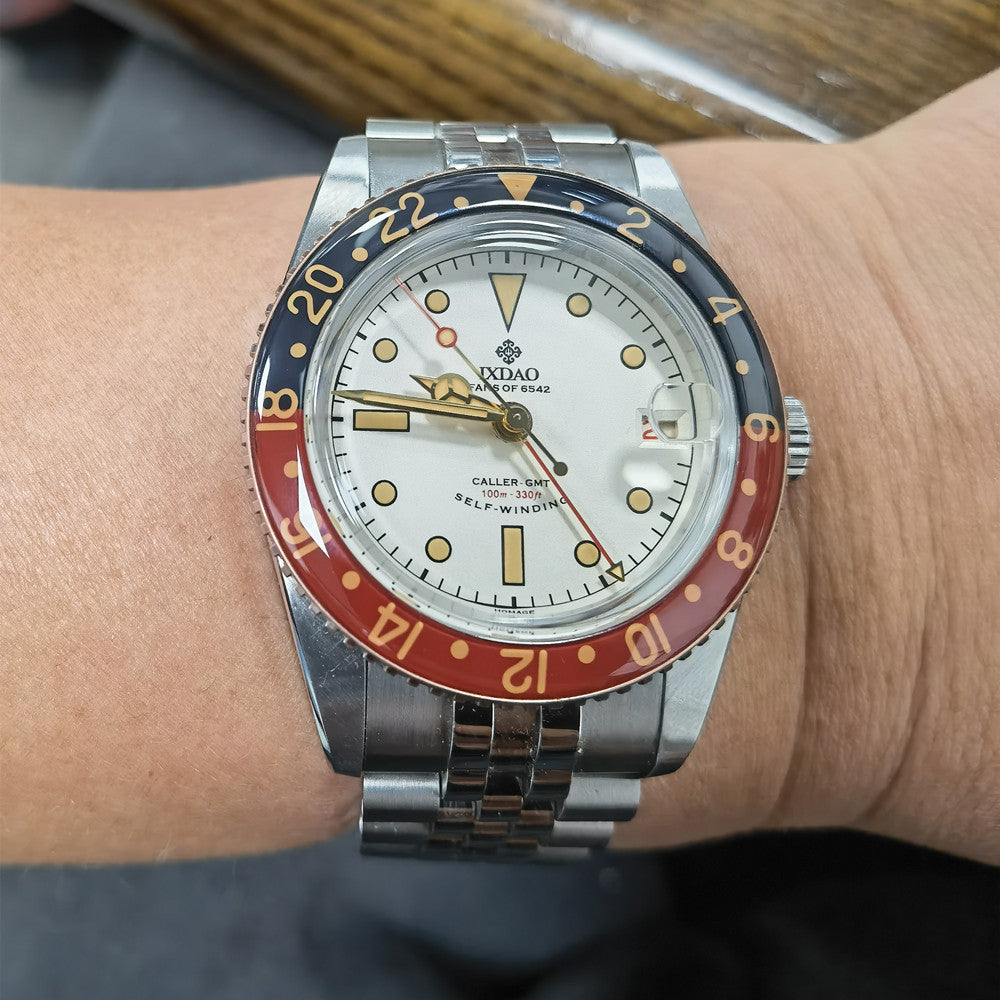 IXDAO 6542 904L Stainless Steel NH34 GMT Watch