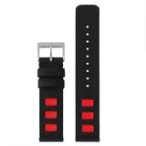 Leather Accented Canvas Nylon Watch Band 20mm/22mm