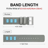 Leather Accented Canvas Nylon Watch Band 20mm/22mm