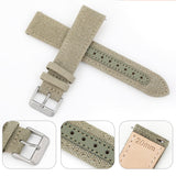 Leather Nylon Canvas Strap Watchband