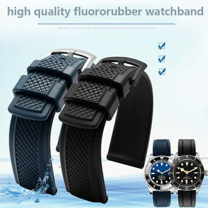 FKM Rubber Waffle Watch Strap 7804