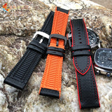 Carbon Fiber Pattern Rubber Watch Band